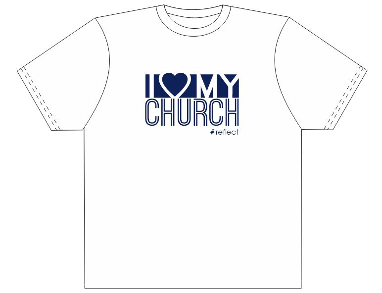 iLove T-Shirt White &amp; Dark Blue Print