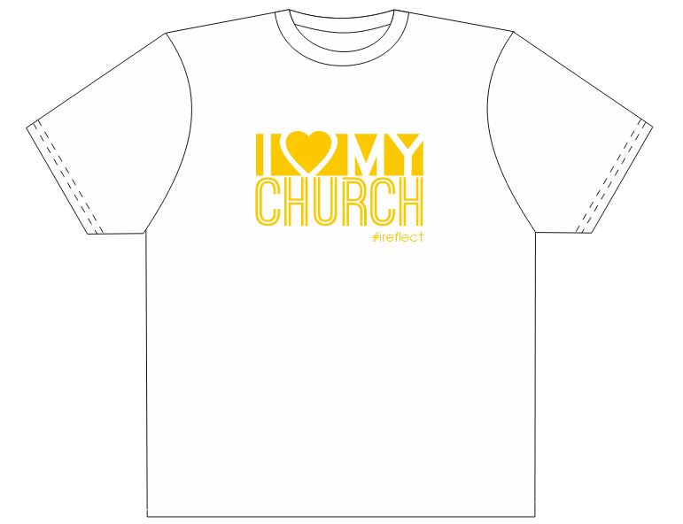 iLove T-Shirt White &amp; Yellow Print