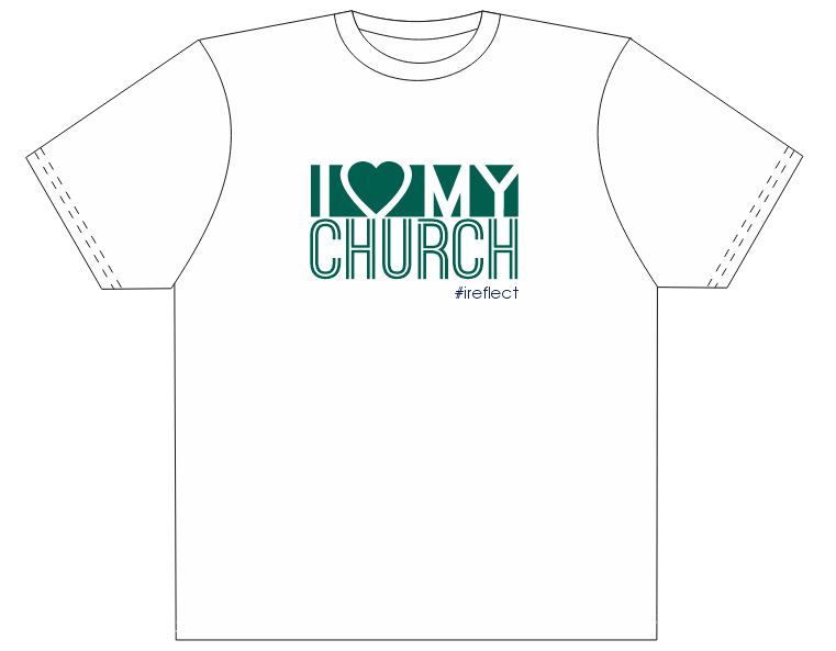 iLove T-Shirt White &amp; Green Print