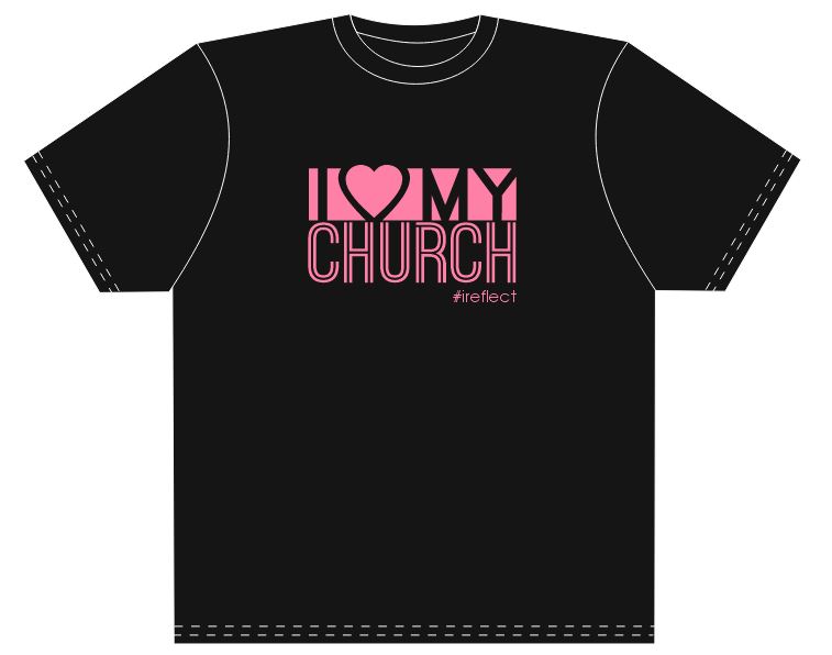 iLove T-Shirt Black &amp; Pink Print