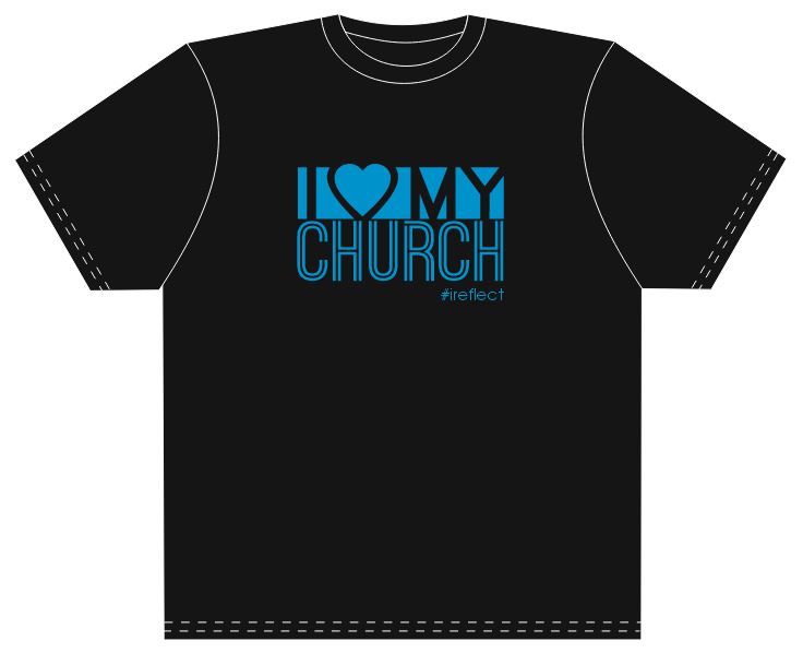 iLove T-Shirt Black &amp; Blue Print