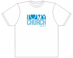 iLove T-Shirt White &amp; Blue Print