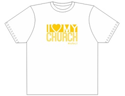 iLove T-Shirt White &amp; Yellow Print